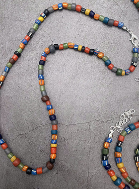 非洲贸易珠 小米琉璃珠混色项链  夏天百搭饰品配饰 文玩diy散珠