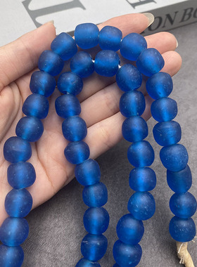 非洲贸易珠 高古手工琉璃珠 碎冰冰古珠饰品项链 文玩配珠diy散珠