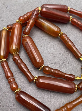 原创设计天然玛瑙项链 民族风男女百搭饰品配饰长链 配珠diy散珠