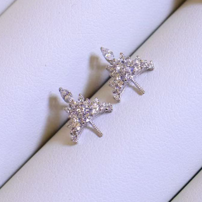 铂金PT900锆石9-10mm海水珍珠耳钉配件气质冰雪女王裸珠耳环空托,淘宝优惠券,粉丝福利购,淘宝优惠卷