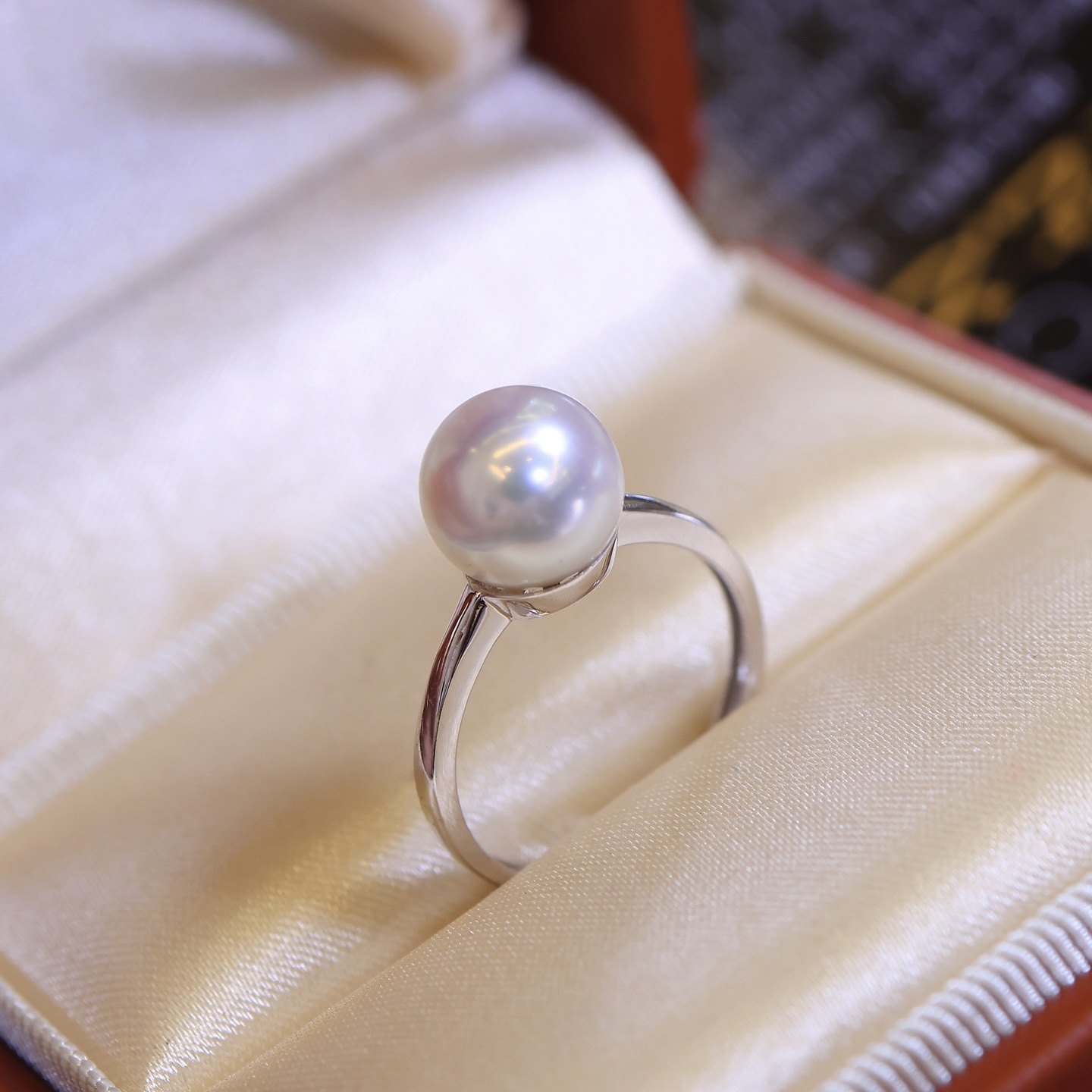 PT900铂金配件9-10mm天然珍珠DIY戒指空托光版厚金简约低调百搭款,淘宝优惠券,粉丝福利购,淘宝优惠卷