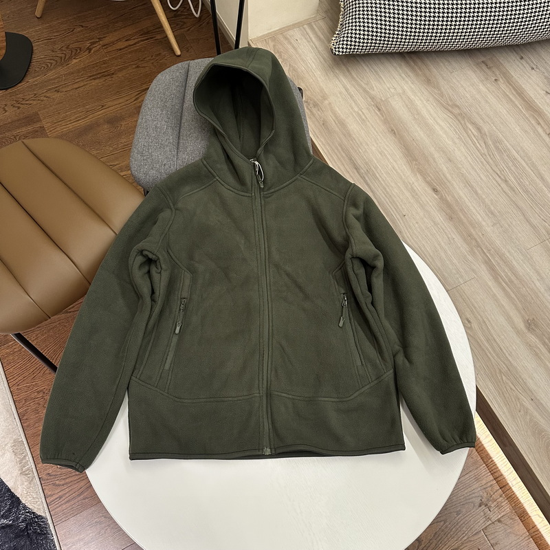 oldgreen/无性别款防风保暖摇粒绒拉链外套双面绒连帽开衫卫衣 - 图1