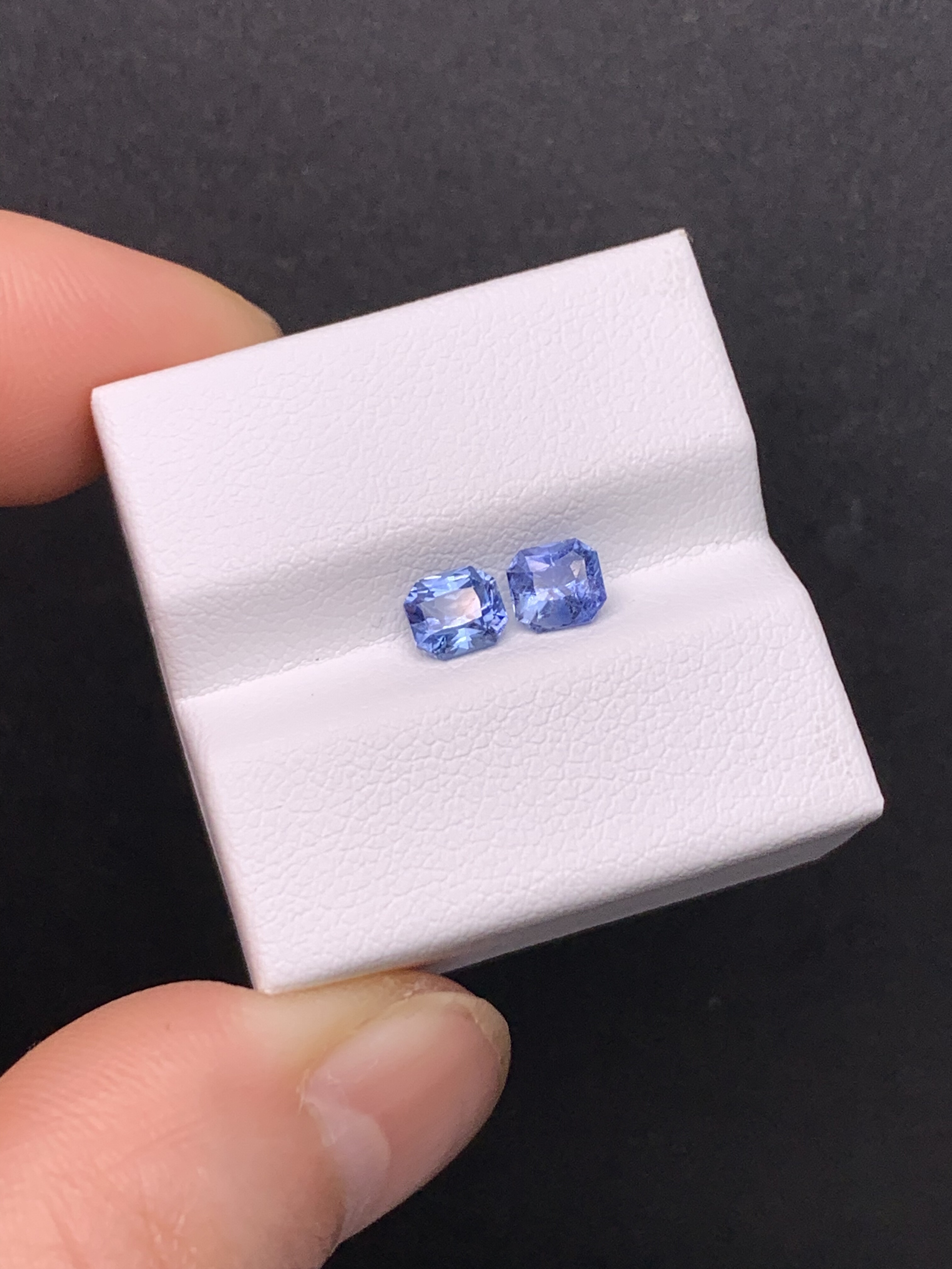 1.19克拉一对 斯里兰卡天然老烧矢车菊蓝宝石 耳钉料（0110）,淘宝优惠券,粉丝福利购,淘宝优惠卷