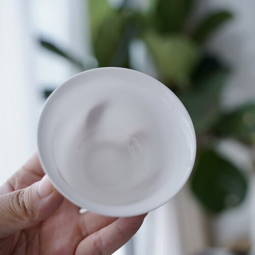 潮州骨瓷盖碗三才碗工夫茶碗薄胎茶碗茶杯 纯白高骨 三杯单丛陶瓷 - 图1