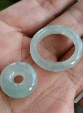 a货翡翠指环平安扣