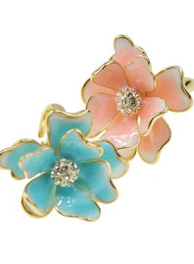 韩国花朵开口戒指装饰女小众设计