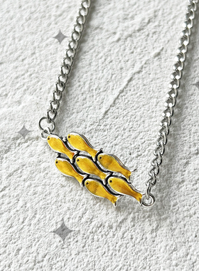 HAPPY原创可爱小鱼群合金鱼群项链情侣百搭配饰挂件嘻哈吊坠颈饰