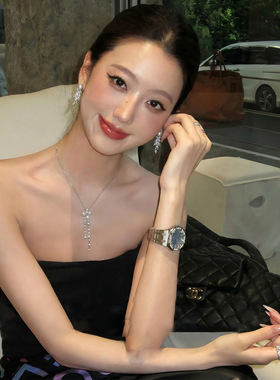 流苏吊坠珍珠项链轻奢小众配饰女夏季锁骨链高级感新中式颈链饰品