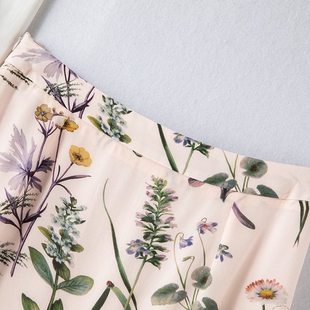 100% mulberry silk skirt A-shaped mid-length slimming