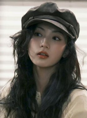 张雅钦同款贝雷帽女2026新款显脸小复古麂皮绒八角帽