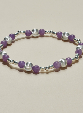 AHCHOO  静奢风小众高级混彩悦己趣味弹力手环S925纯银猫眼石手串