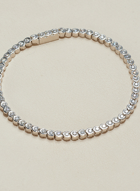 AHCHOO 静奢风高级感小众圆形莫桑石手链S925纯银网球链送礼