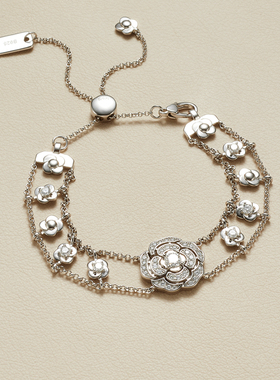 AHCHOO 静奢火彩通体莫桑石钻手链S925银爆闪玫瑰花朵手环女送礼