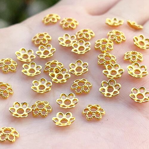 包邮6mm镂空合金花托隔珠隔片垫片串珠吊坠菩提子手工diy饰品配件 - 图2