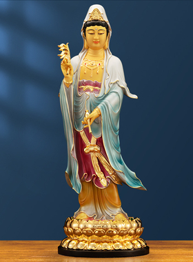 信扬纯铜居室彩绘站像