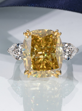 黄钻DAIFEIER女莫桑石欧美钻戒