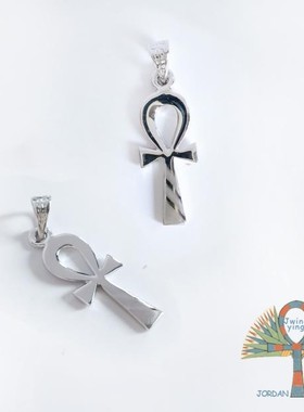 埃及进口男女银手工十字架吊坠