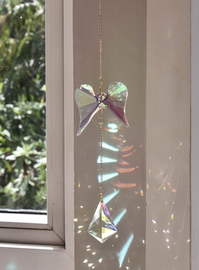 天使之翼太阳捕手水晶风铃挂件
