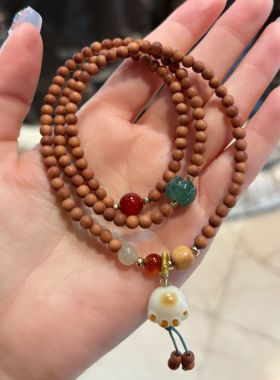 杭州香积芭比檀南瓜猫爪手串女轻奢ins小众多圈檀木手链正品代请