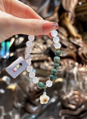 杭州香积白玛瑙翡翠手串女款轻奢ins小众设计高级感手链正品代请