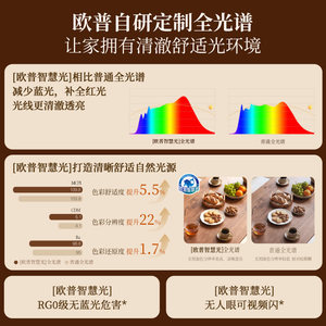 26新-欧普照明胡桃木简约中古大风量隐形风扇吊灯客厅智控苍风FS