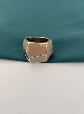 s49青岛欧美首饰外贸质感个性珐琅滴釉北欧风格宫廷气质创意戒指