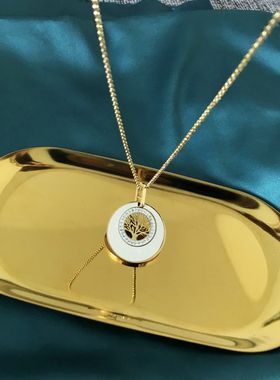 时尚项链钛钢新潮款智慧树项链