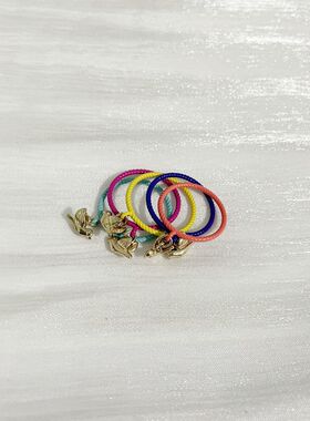 s37唯美创意一套5个多彩组合指环小鸟百搭秀气温柔魅力甜美戒指女