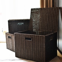 Fields Garden Straw Rattan Woven Containing Basket Home Covered Storage Box Debris Finishing Box Drawers Snacks Frame Containing Basket