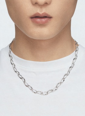 LELALES桑丘 滴形环项链女气质锁骨链 925纯银镀金节日礼物