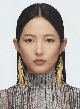 LELALES整串松针耳环铜镀金
