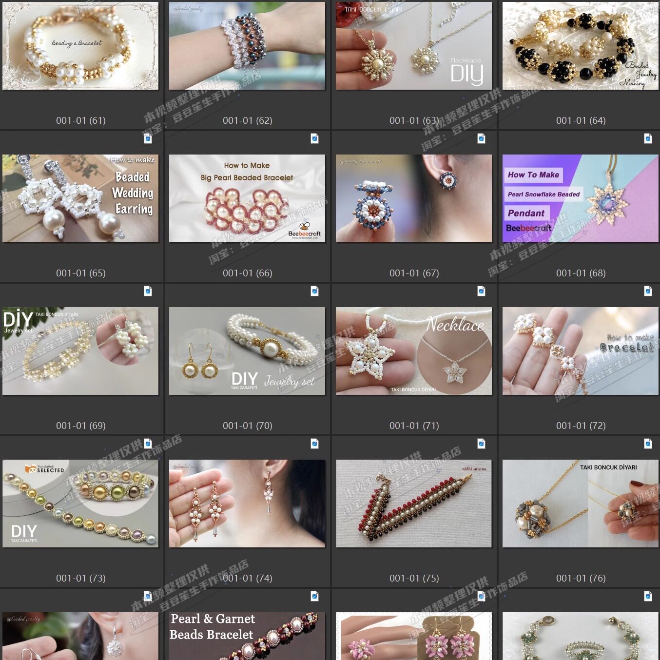 Handmade pearl jewelry beading tutorial video handmade jewelry necklace earrings ring earrings-31