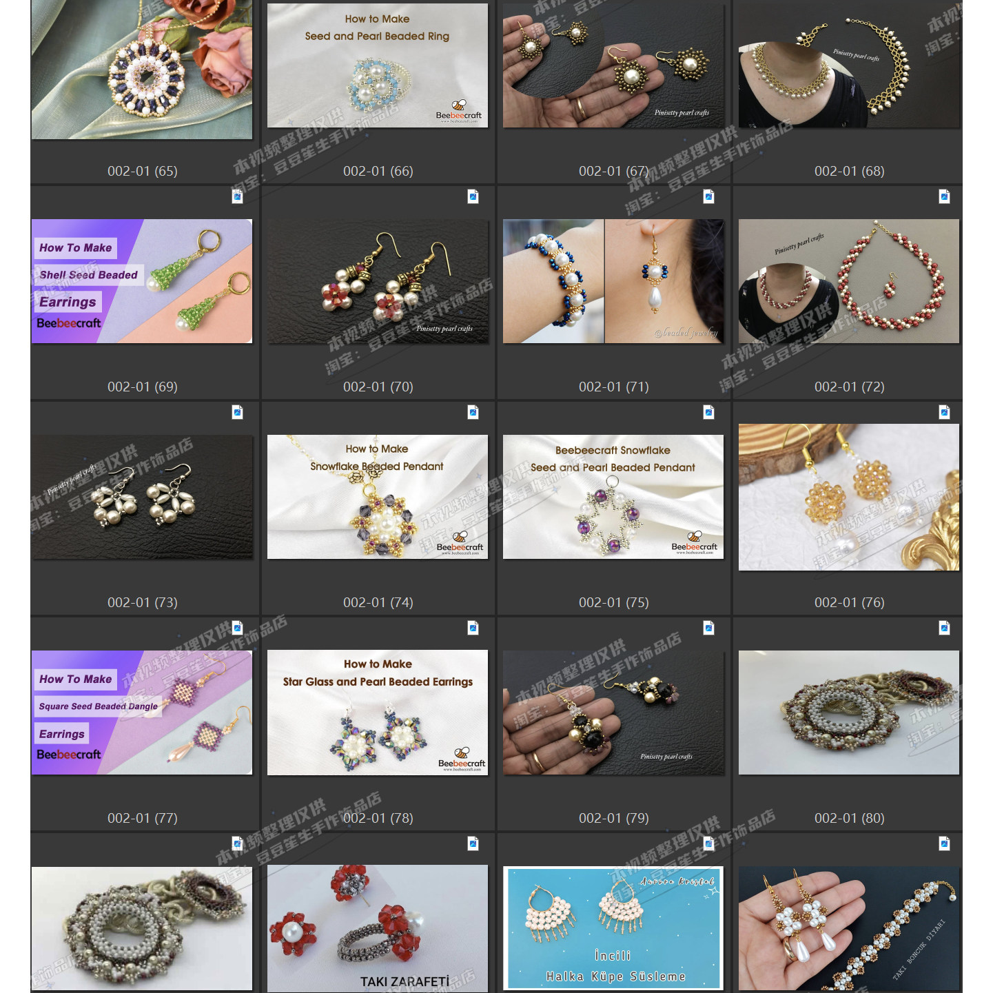 Handmade pearl jewelry beading tutorial teaching video handmade jewelry necklace earrings ring earrings-20