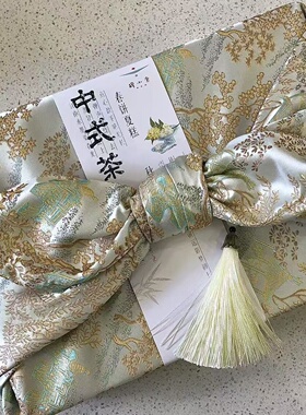 国风织锦缎中式糕点烘焙中秋节礼盒包装节小亭伴手礼回礼风吕敷