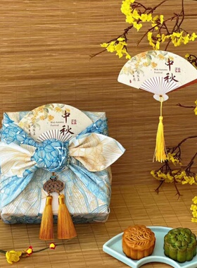 中秋月饼包布国绣球花印花风吕敷包装布便当包裹布礼盒甜品包袱巾