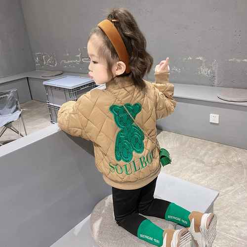 Стеганая куртка, бейсбольная детская демисезонная форма, пуховик для девочек, в корейском стиле, в западном стиле, увеличенная толщина