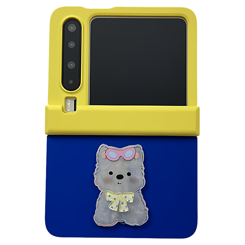 【高级感】新款中轴拼色黄蓝蝴蝶结狗适用华为puraX手机壳简约个性折叠三件套purax翻盖防摔韩系女款全包外壳,淘宝优惠券,粉丝福利购,淘宝优惠卷