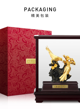 轻奢风金箔婚房喜上眉梢礼物摆件