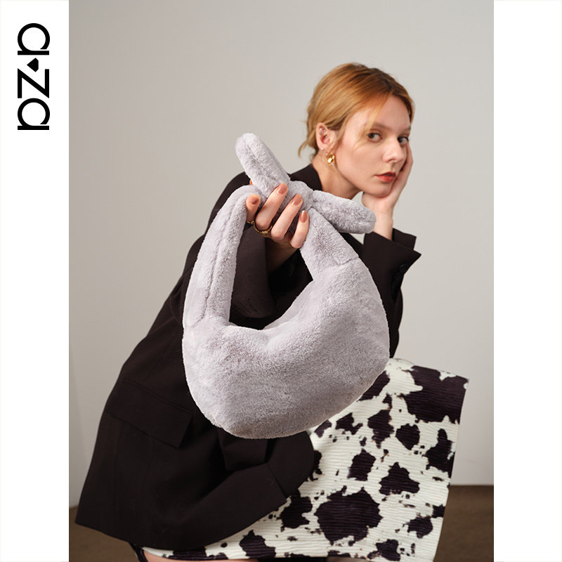 aza兔耳朵手提包单肩斜挎通勤包包 aza女士包袋