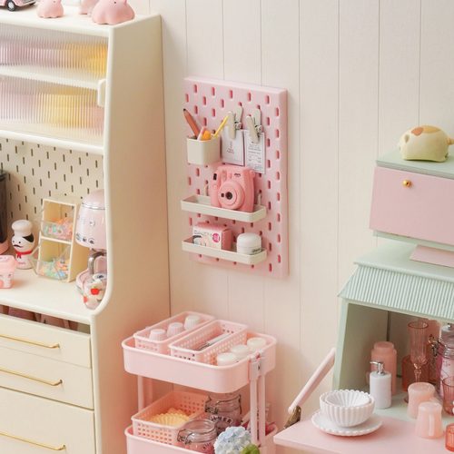 玩具】洞洞板/墙面置物架DIY收纳展示6分Blythe娃屋迷你模型25014 - 图0