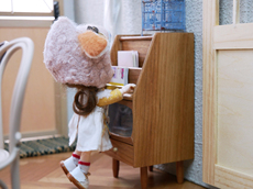 Игрушки для кукольных домиков 书报柜/边柜/置物架6分blythe ob11