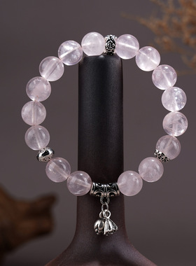 批发赵露思同款天然粉水晶两世欢手链新中式时尚桃花粉爱情女手串