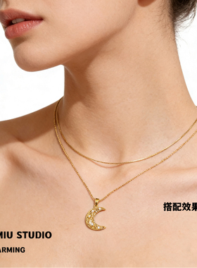 月亮项链女轻奢小众设计感锁骨链