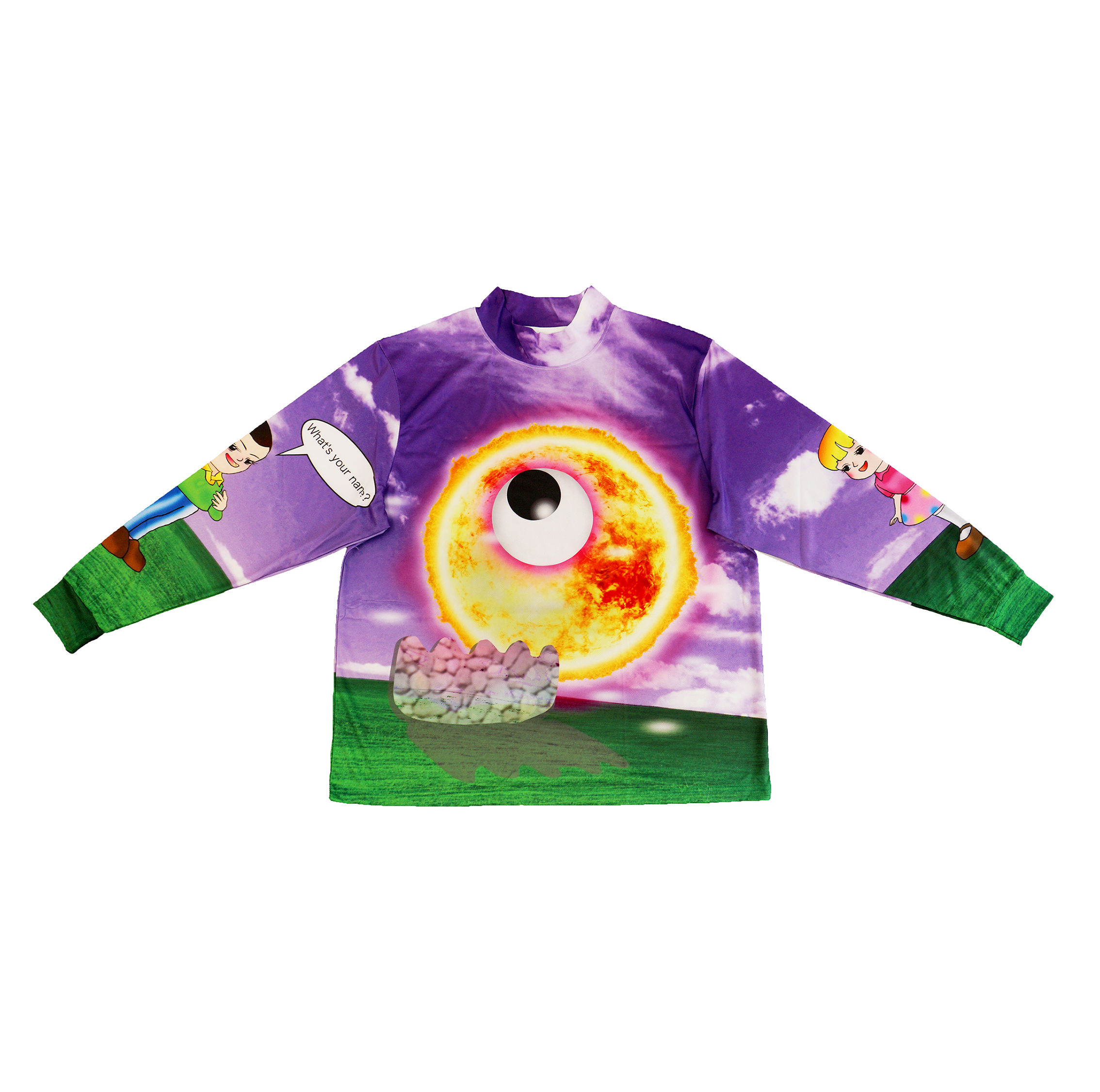 GRAGACTIONS展览同款春季艺术家联名搞怪收藏印花休闲长袖t恤 - 图1