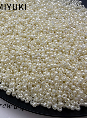 日本进口御幸米珠1.5/2/3mm珍珠色圆珠 手工DIY串珠手链项链材料
