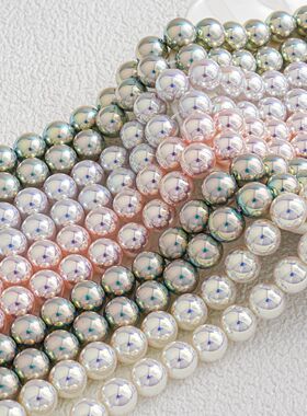 源头工厂高品质天女珍珠直孔圆珠仿珍珠施家品质项链饰品配件批发