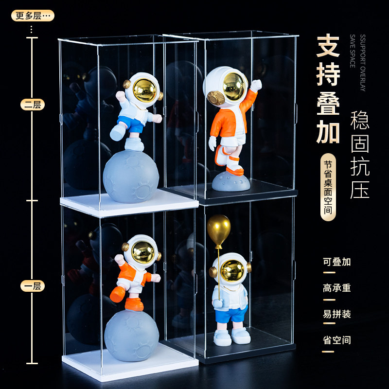 透明展示盒收纳储物收纳箱动漫手办模型玩具积木黏土可开门防尘罩,淘宝优惠券,粉丝福利购,淘宝优惠卷