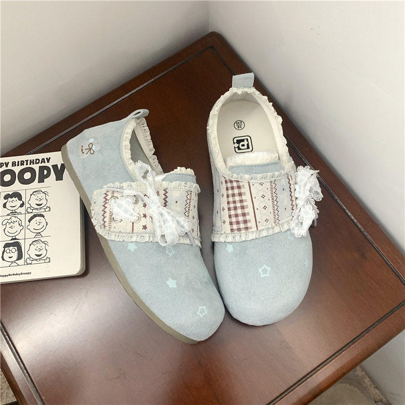 高颜值薄底勃肯休闲鞋子2026春夏百搭一脚蹬蕾丝豆豆鞋,淘宝优惠券,粉丝福利购,淘宝优惠卷