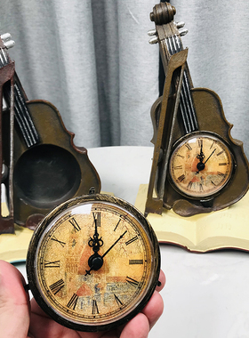 复古风创意书房餐厅座钟电话机