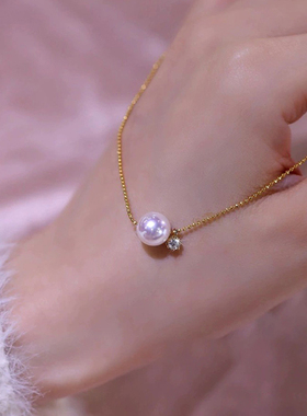 一款三戴S925银珍珠项链女轻奢小众设计高级感毛衣锁骨链